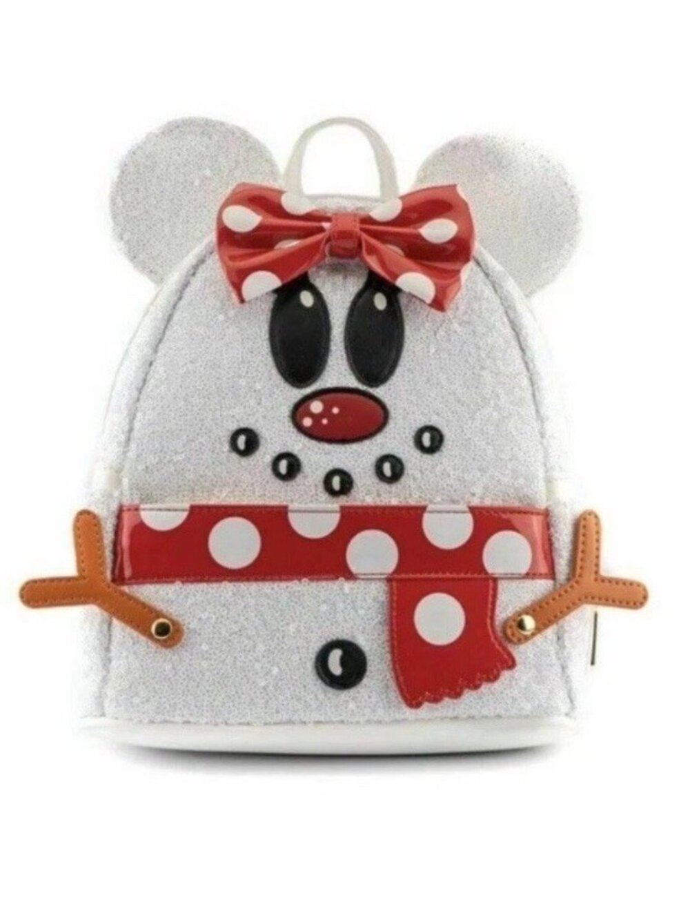 Loungefly Disney Snowman Minnie Mouse Sequin Cosplay Mini Backpack NWT
